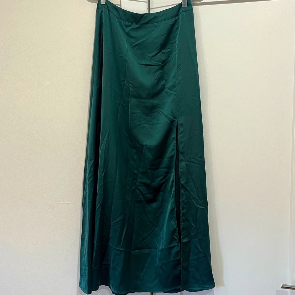 Sincerely Jules Satin Maxi Skirt with High Split
